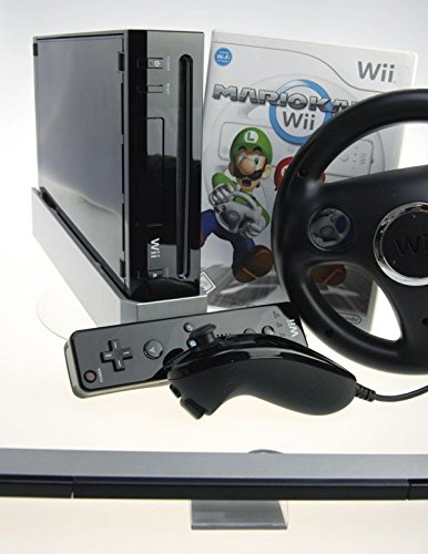 Nintendo Wii Konsole in schwarz mit Mario Kart