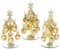 Decorated Glass Xmas Tree With Baubles Gold Small