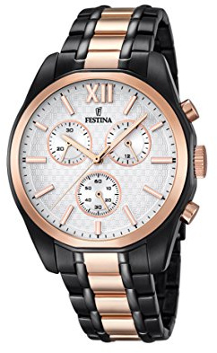 Festina Unisex-Armbanduhr Chronograph Quarz Edelstahl beschichtet F16856/1