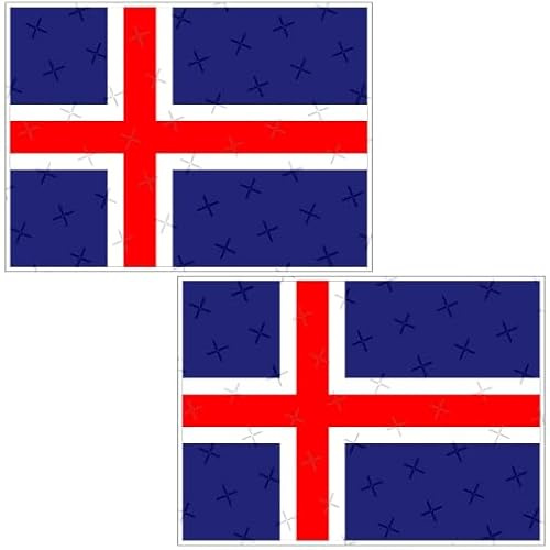 ISLAND ISLÄNDISCHE Flagge 10,2 cm (100 mm) Bumper Sticker, Aufkleber Vinyl X2