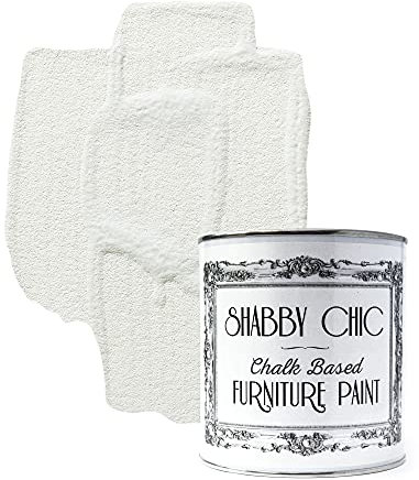 Shabby Chic Chalk Based Furniture Paint Water Based Ideal For Interior and Exterior Use CHALKY WHITE 1 litre