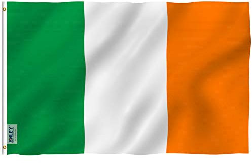 Anley Fly Breeze 3x5 Fuß Ireland Flagge - Lebendige Farbe und UV-beständig - Canvas Header und doppelt genäht - Irische Nationalflaggen Polyester mit Messingösen 3 X 5 Ft