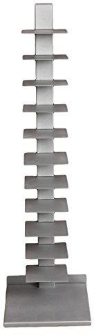 SEI Furniture 11- shelf Metal Spine Book Tower, Silver