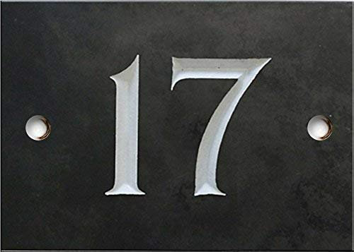 Engraved Slate House number sign - 1 to 99 (select your number here) - number 17 (Same Day Dispatch by 1st class Post!!!)