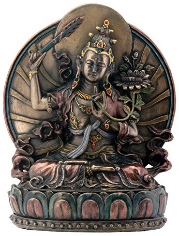 stealstreet Manjushri auf Lotus sitzend Buddhismus Display Statue
