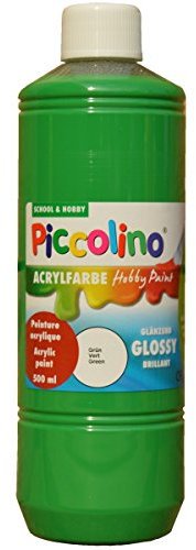 PICCOLINO Hobby Paint - Couleur peinture acrylique brillante - flacon de 500ml, Vert