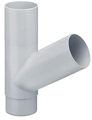 INEFA Abzweiger Fallrohr 60 Grad, PVC DN 125/100 Grau Zubehör Fallrohr Kunststoff, einfache Steckmontage, Made in Germany