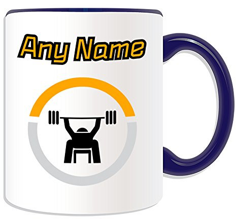 Personalisierbares Geschenk – Gewichtsbecher (Sport Gym Design, Farboptionen) – jeder Name Nachricht auf Ihrem einzigartigen – GymnastikTraining, Krafttraining, Bodybuilding, Gewichtsverlust,