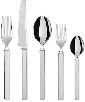 Alessi Dry Cutlery Designed By Achille Castiglioni Argenteria, Acciaio Inossidabile, Argento, 5 Piece
