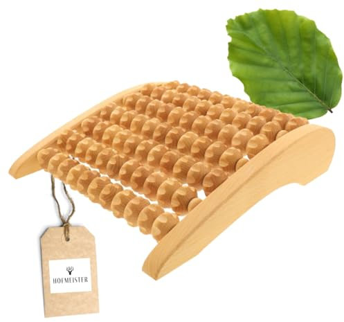 HOFMEISTER® Massage-Gerät aus Buchen-Holz, gegen Verspannungen & Schmerzen, Wellness & Entspannung für die Füße, Naturprodukt aus Europa, Fuss-Massage-Roller, 27 cm