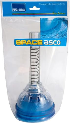 PARODI & PARODI - Space Asco Stura Lavandini e Scarichi, Ventosa Sturalavandini a Molla, Stura Wc Doppia Azione per Lavandino Doccia e Water, Facile da Usare, Sturascarichi Ultraresistente, 11x24x12cm