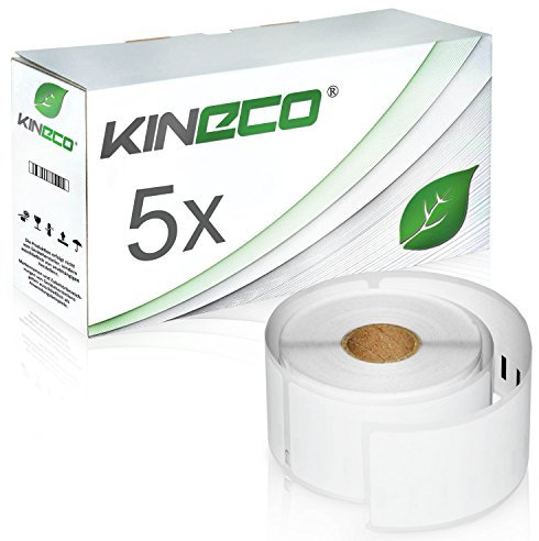 5 Große Versand-Etiketten Rollen kompatibel mit Dymo 99012 für Dymo LabelWriter 450 Twin Turbo, Labelwriter 400 Twin Turbo, 310, 320, 330 Series Turbo, SE450 - je 260 Etiketten (1300) 36x89mm