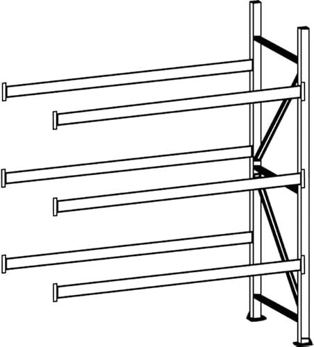 betriebsausstatter – Plug Regal Regal breit., Field of Anbau 2500 x 1800 x 1050 mm, Stahl Brot.