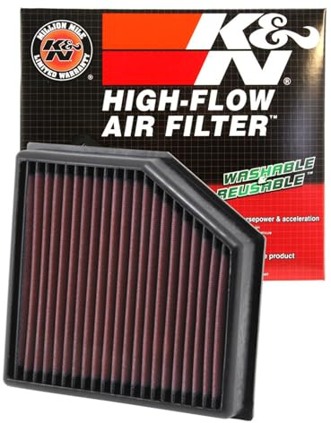 K&N High-Flow Original Lifetime Engine Air Filter: Washable, 33-2491