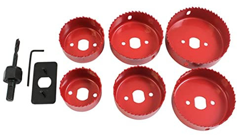 Dekton 9 Piece Downlight Installation Kit-Includes 6 Holesaws Suitable For Cutting Through Wood And Thin Metal| Sizes: 88mm, 75mm, 72mm, 65mm, 60mm And 51mm| Includes Drive Plate, Arbor And Allen Key