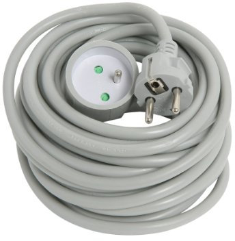 Debflex 335262 Verlängerung Kunststoffmantelleitung HO5VV-F 3G1,5, Aufhängen, 10 m, grau