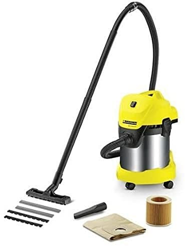 Kärcher MV 3 Aspirador Seco-Húmedo, 1000W, 17 Litros, 71 Decibelios, Corriente sin Control de Encendido, Metal, Modelo Antiguo, Negro/Amarillo