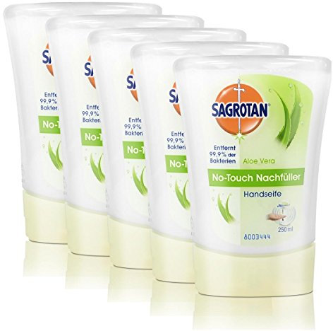 5x Sagrotan No Touch Nachfüller Aloe Vera 250 ml Handseife