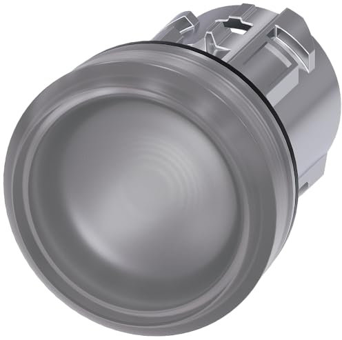 Siemens 3SU1051-6AA70-0AA0 Indicator Light, 22MM, Round, Metal, Shiny, Clear, Smooth Lens, White