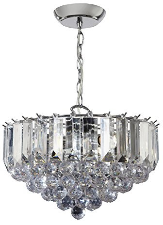 Endon FARGO-14CH Chrome effect plate Pendant Light Fitting