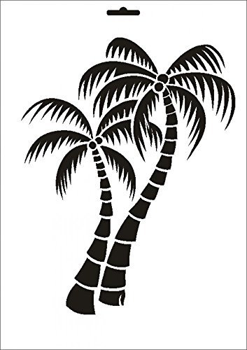 UMR-Design W-253 Palms Wand/Textilschablone Grösse A4