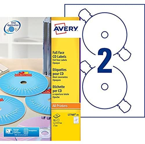 Avery CD-Etiketten (glänzend, für Farblaser)