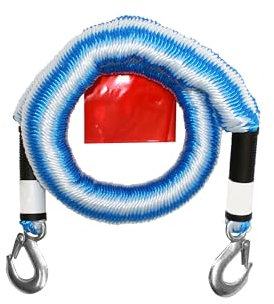 APA 26131 Abschleppseil Pkw Stretch Matic, bis 2000 kg, elastische Länge, mit Sicherheitsfahne, 4 m