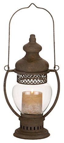 Deco 79 Metal Farol de Cristal, 14 por cm