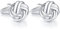 HONEY BEAR Herren Manschettenknöpfe Hochzeit Lieben Knoten Cufflinks (Shinny Silber)