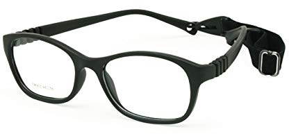 EnzoDate Enzo Kinder der Gläser optischen Frame mit Gurt Größe 48, ein Stück von Kinder Brille mit flexibler Schnur, nicht – Mädchen Jungen Brille mehrfarbig schwarz einheitsgröße für Alter 7+Y
