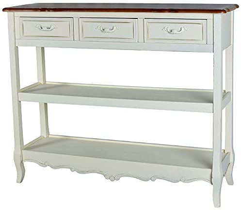 Sideboard Vintage Anrirchte Landhausstil Küchenregal Altweiss 110 cm HMB003 Palazzo Exklusiv