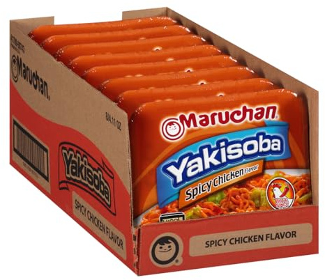 Maruchan, Yakisoba, Spicy Chicken Noodles, 4.11oz Tray (Pack of 8) by Maruchan