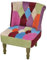 vidaXL Französischer Stuhl Patchwork-Design Sessel Polstersessel Relaxsessel