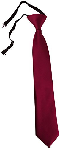 TigerTie Kinderkrawatte bordeaux Uni - Krawatte vorgebunden mit Gummizug