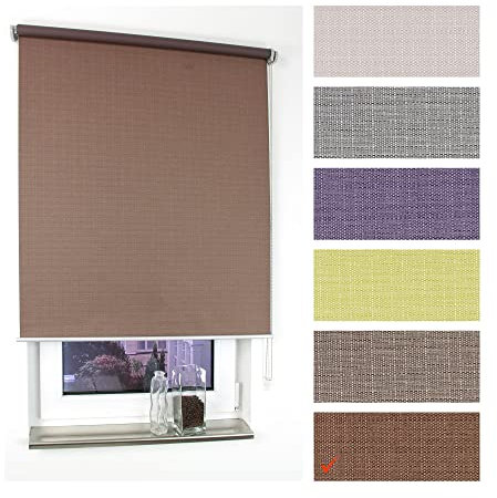 Liedeco Rollo Struktur Verdunkelung, Seitenzugrollo, Länge 175 cm braun, 122 cm x 175 cm (B x L)