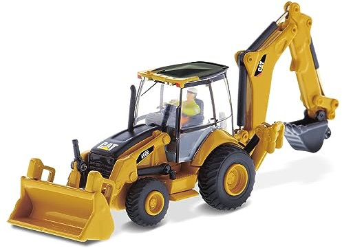 Diecast Masters Caterpillar Baggerlader 450E, detailgetreues H0 CAT Baufahrzeug in Metallbox, Maßstab 1:87, ca. 11 x 5,6 x 4,7 cm, 14+, für Modelleisenbahnen und Sammler geeignet