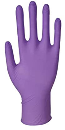 Lot de 100 gants jetables en nitrile non poudrés Violet Taille S (6-7)