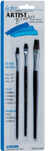 J.R. Edwards Ox Hair Artist Brush Set-3/Pkg