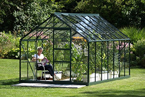 Vitavia Gewächshaus Merkur - Ausführung:11500 ESG 3 mm Grün, Fläche:ca. 11,5 m², Fenster:2, Maße:257 x 445 cm, Sockel:255 x 441 cm,