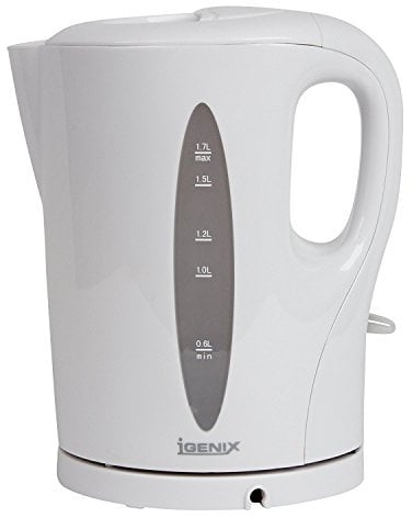 Igenix IG7270 Cordless Electric Jug Kettle, Easy Open Lid and Removable, Washable Filter for Easy Cleaning, 2200 Watt, 1.7 Litre, Safety Locking Lid, White