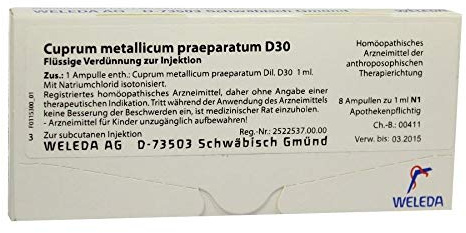 CUPRUM METALLICUM praep.D 30 Ampullen 8X1 ml