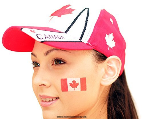 25 x Canada Temporary Tattoo Set - Canada Fan Tattoo Flag (25)