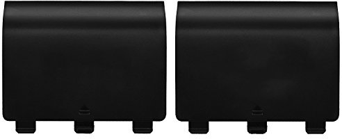 Gosear Pack of 2 Black RS battery cover for Microsoft Xbox One Wireless Controller