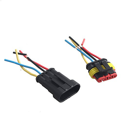 Mintice™ 4 broche voiture de façon automatique étanche connecteur électrique kit de prise de courant avec du fil AWG de calibre marin