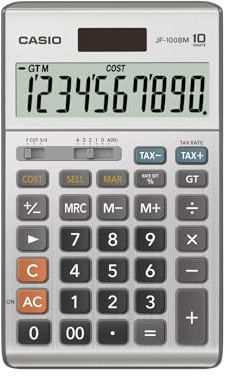 Casio Inc. JF-100BM Standard Function Calculator,Multicolor, 4 1/4 x 6 7/8
