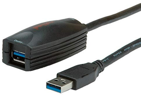 Roline Cable repetidor Activo USB 3.2 Gen 1, Negro, 5 m