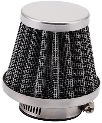 GOOFIT Filtro Aria a Cono Moto 38mm Verticale Universale Pit Bike sostituzione per GY6 CB CG 150cc 200cc Motocross PZ26 PZ27 Carburatore Moped Scooter ATV Dirt Bike Motorcycle Quad Argento