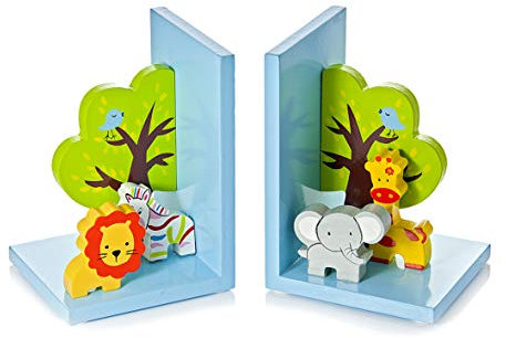Kinder Baby Buchstützen aus Holz 3D Safari Jungle für Jungen und Mädchen Kinderzimmer