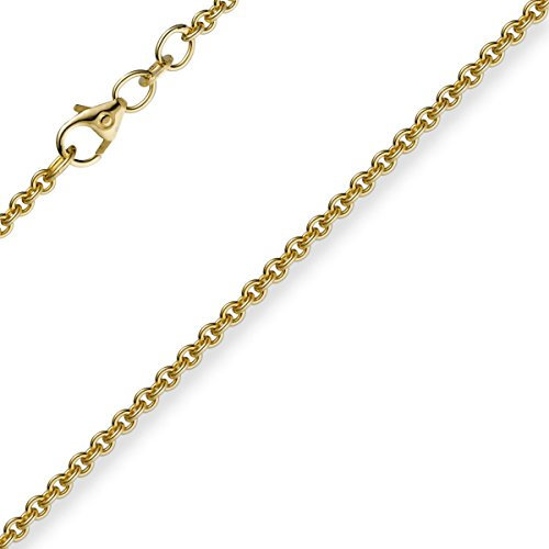 2,3mm Kette Collier Rundankerkette aus 750 Gold Gelbgold, 42cm