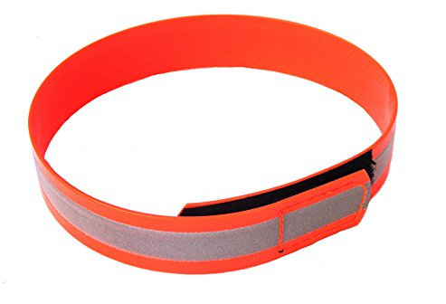 MJH 25mm BioThane Signal Reflex Halsung orange mit Klettverschluss vernäht Halsumfang 30-34cm